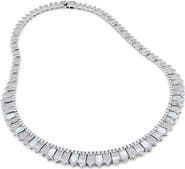 SAVVY CIE JEWELS Mother of Pearl & Cubic Zirconia Collar Necklace