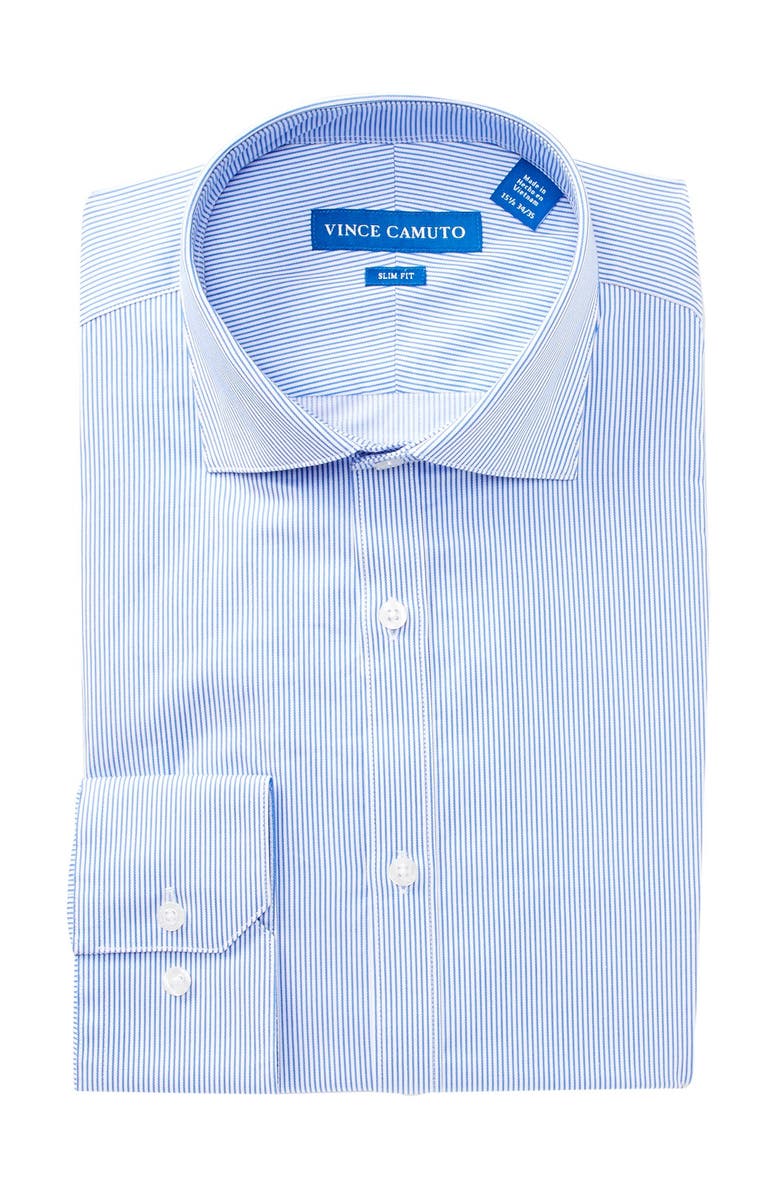 Vince Camuto Twill Pinstripe Slim Fit Dress Shirt, Main, color, 