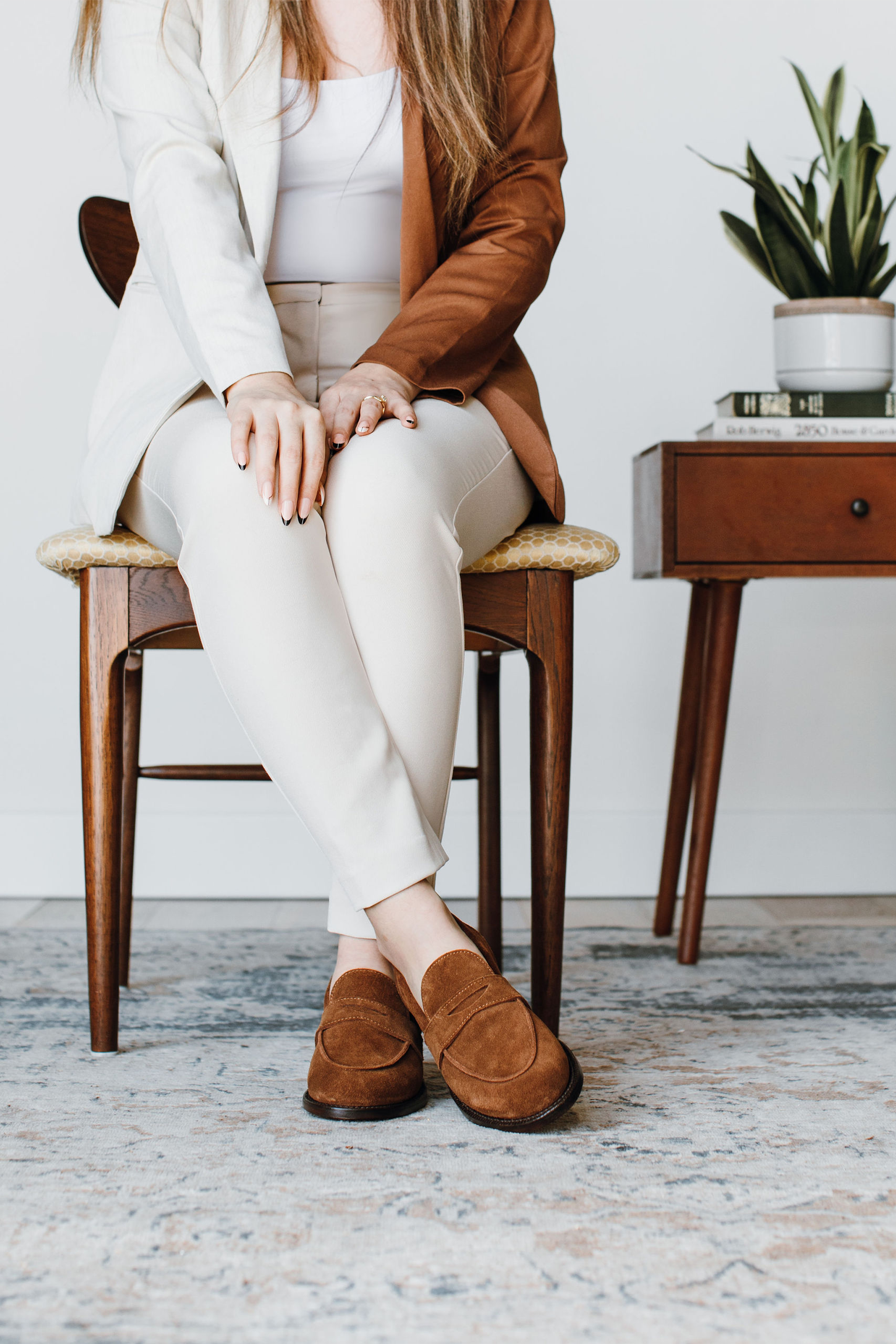 Clara Penny Loafer, Alternate, color, Bourbon Suede