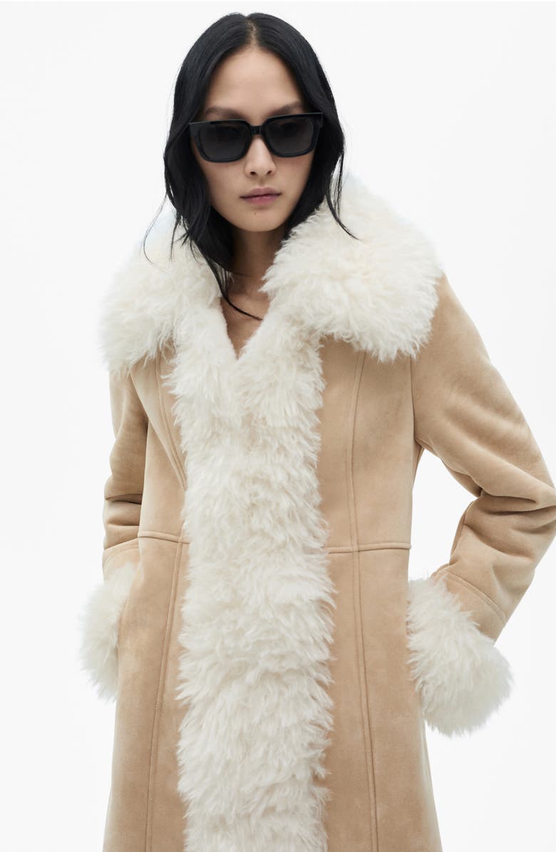 MANGO Faux Shearling Coat, Alternate, color, 