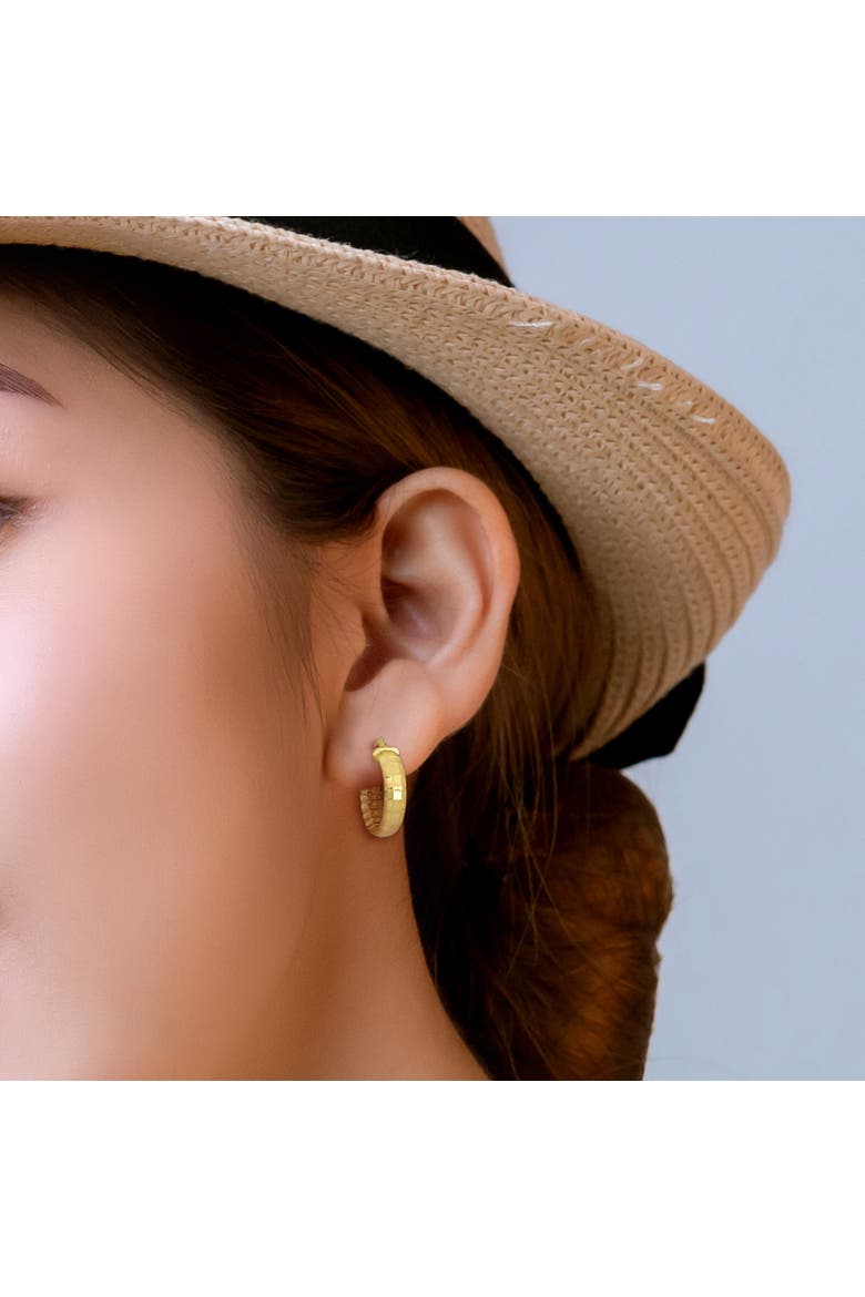 Faceted Hoop Earrings 14k Yellow Gold, Alternate, color, Yellow Gold
