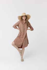 Cabana Life Gauze Button Down Shirt Dress
