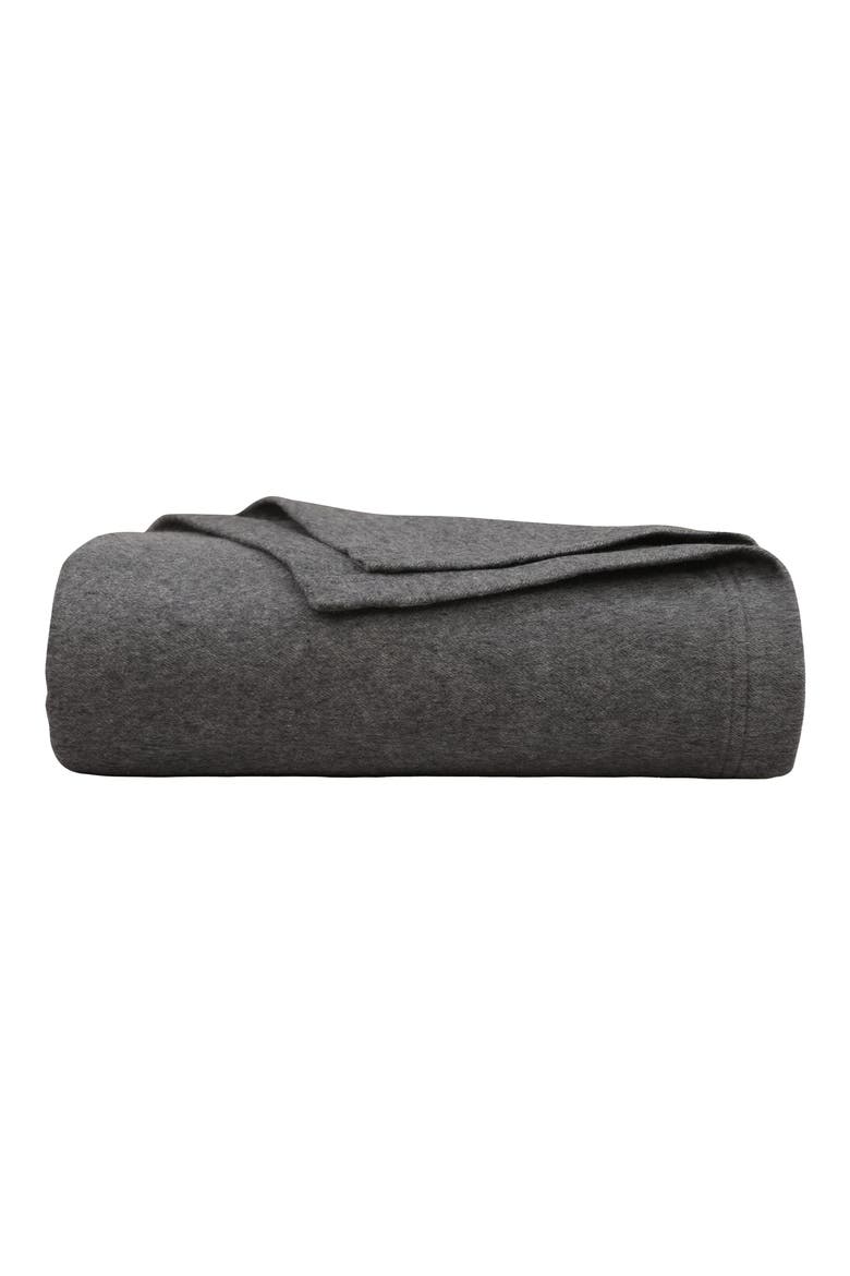 Cotton Throw Blanket, Main, color, HEATHER DARK GREY