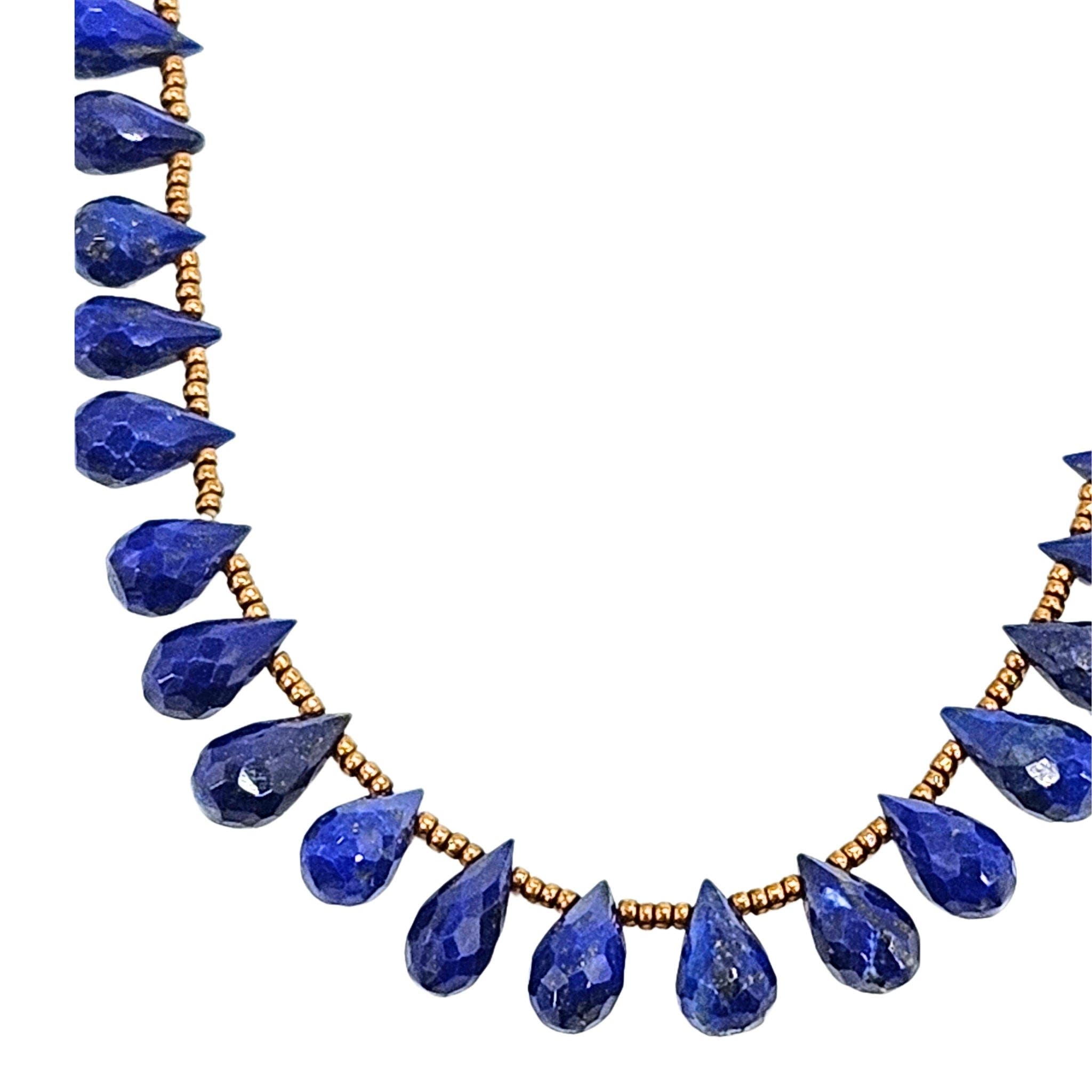 MADISON BEVERLY HILLS Faceted Gemstone Teardrop Bead Choker Necklace ...