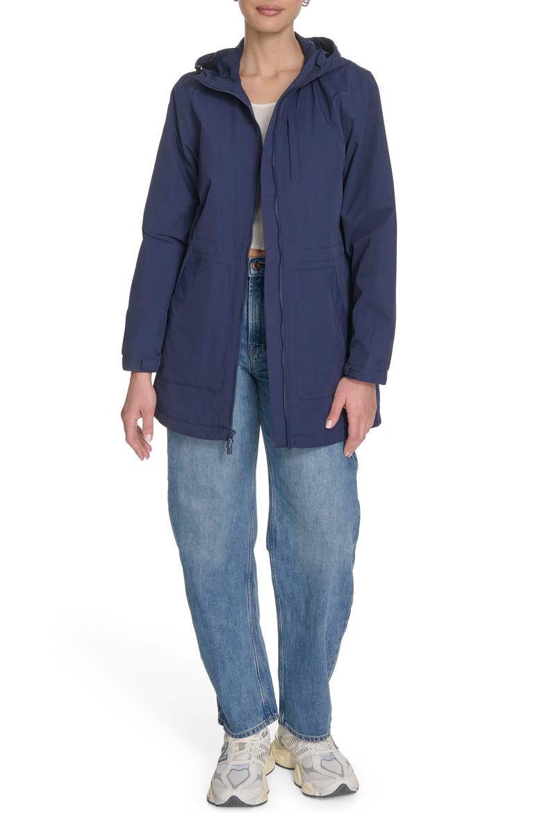 Hooded Rain Jacket, Alternate, color, PEACOAT