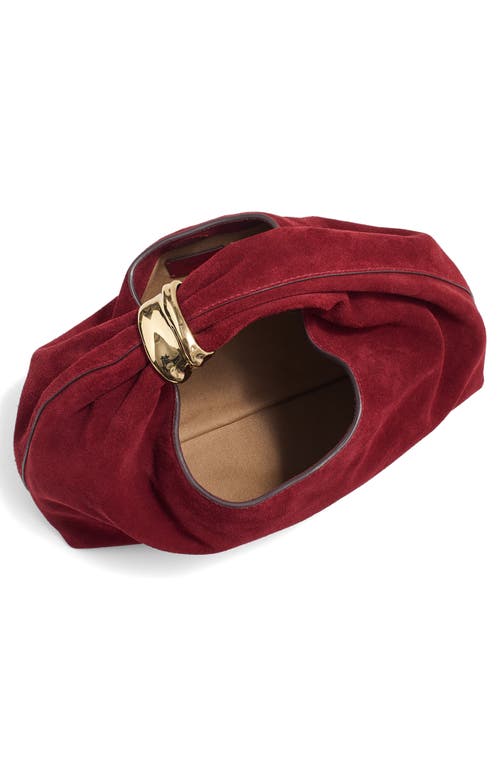 Madewell The Suede Mini Ring Pouch In Burgundy