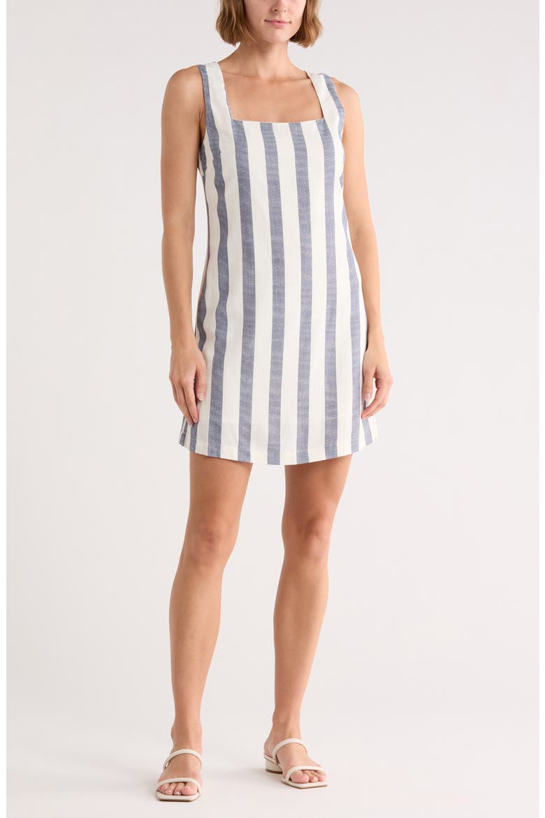 Stripe Sleeveless Minidress, Main, color, NAVY
