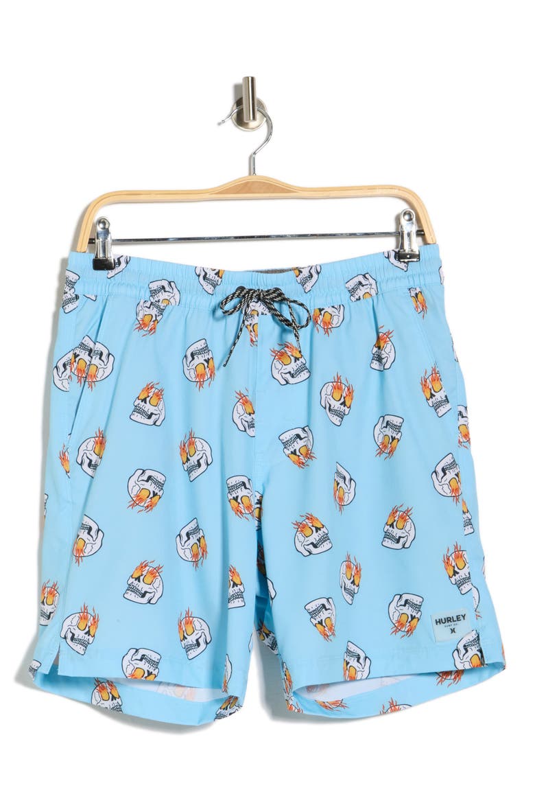 Flaming Eyes UPF 50+ Volley Swim Trunks, Alternate, color, BLUE DREAM