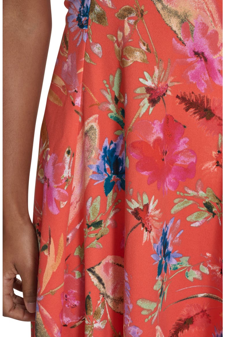 Floral Midi Dress, Alternate, color, EMBER MULTI