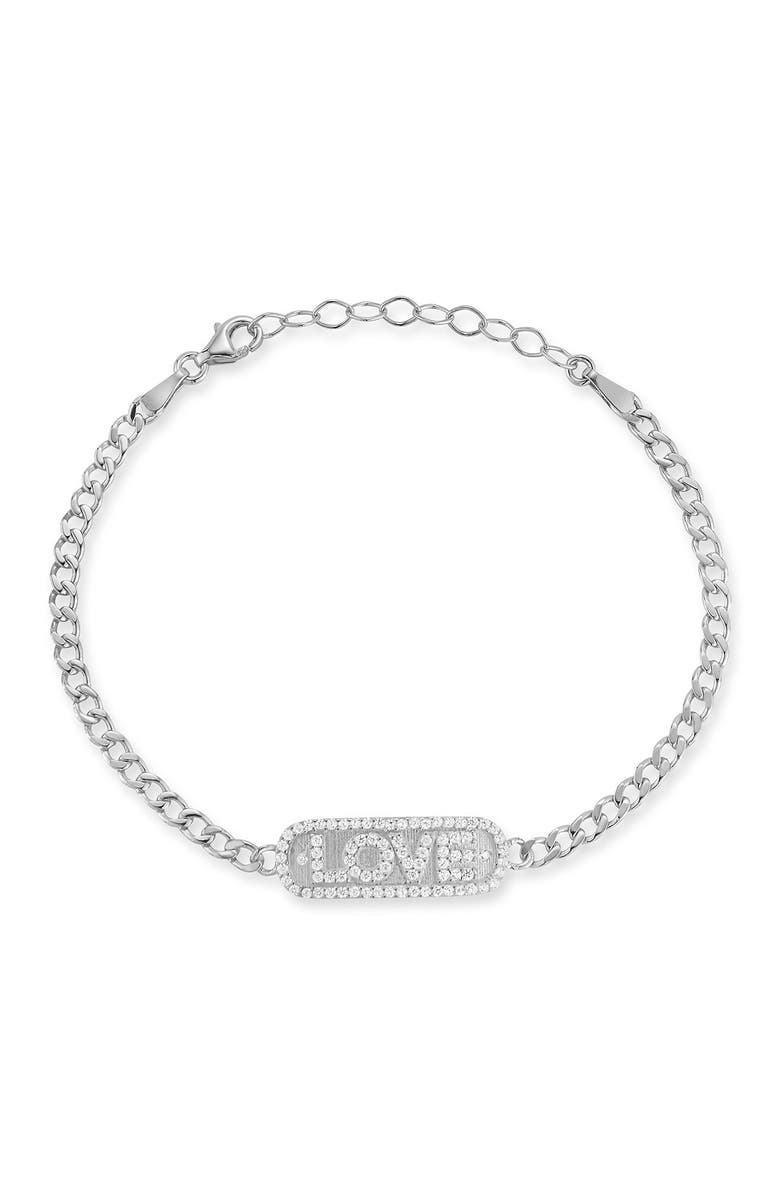SPHERA MILANO Sterling Silver Love Bracelet, Main, color,