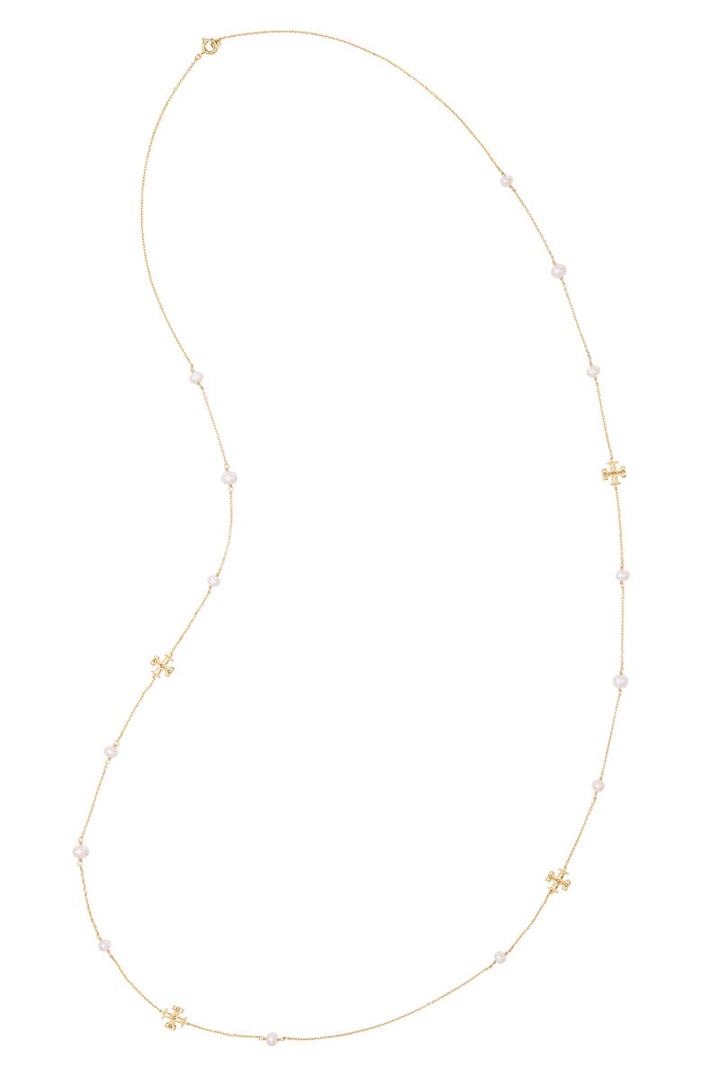 Tory Burch Kira Imitation Pearl Necklace, Main, color,