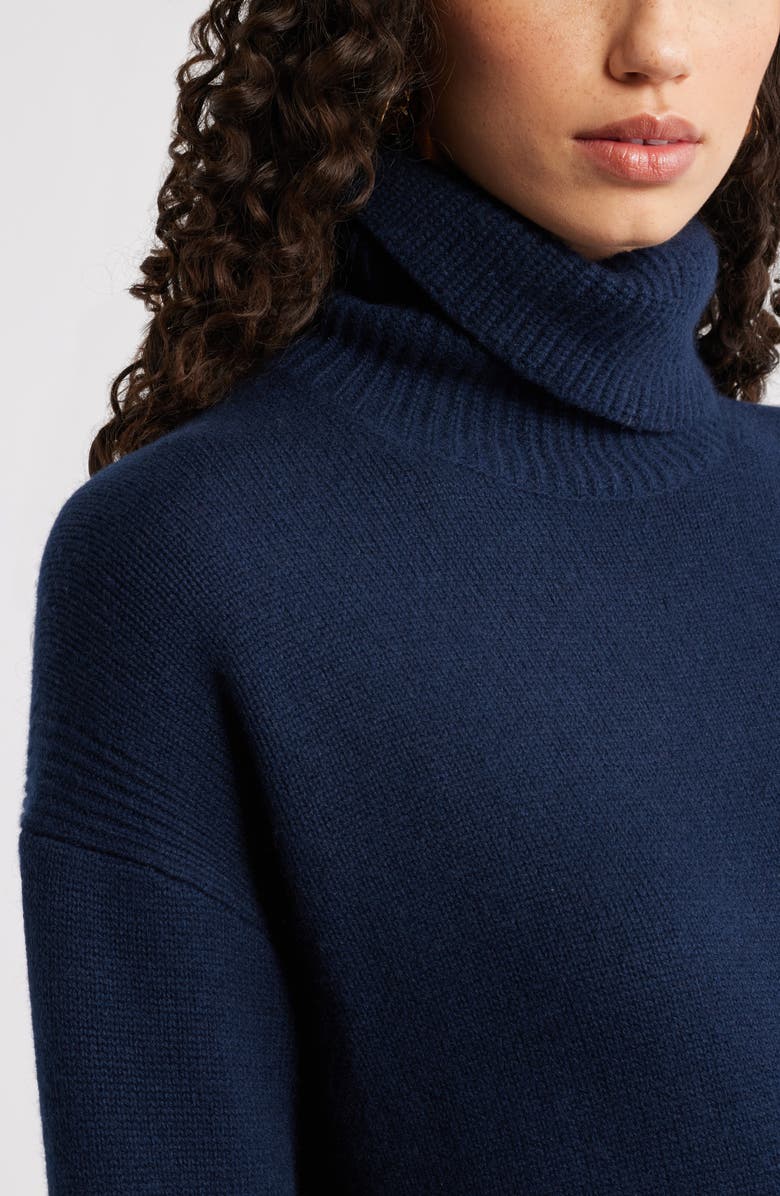 Nordstrom Wool & Cashmere Turtleneck Sweater, Alternate, color, Navy Night