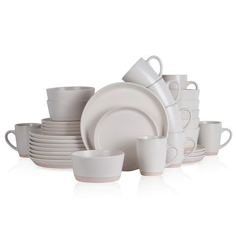 Jules Stoneware 32-Piec Dinnerware Set