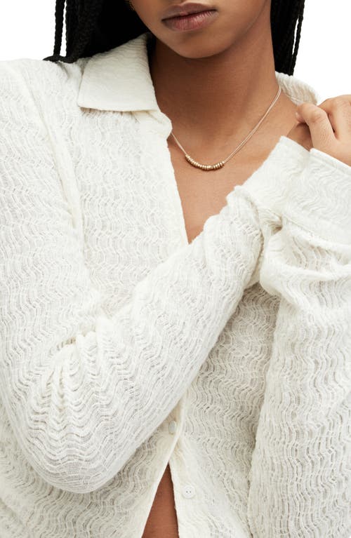 Allsaints Connie Slim Fit Open Neck Shirt In Chalk White