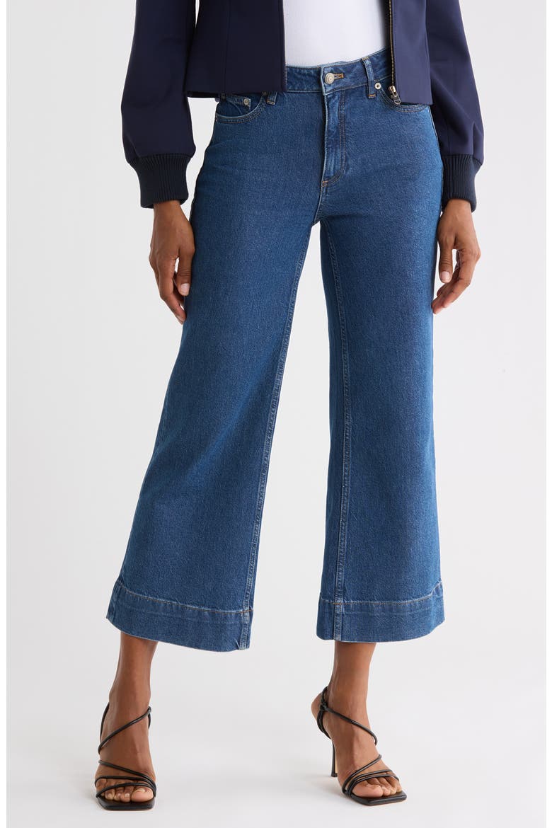 Joey Crop Wide Leg Jeans, Main, color, TIDE