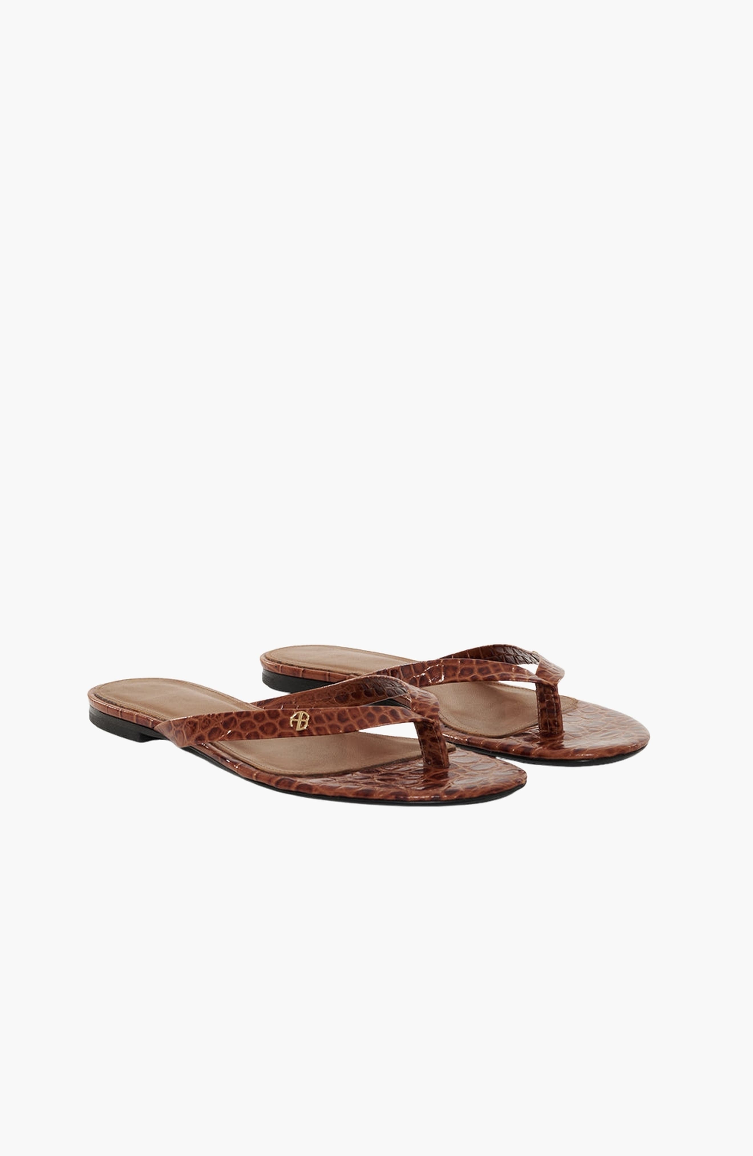 Noelle Thong Sandals, Alternate, color, Embossed Brown