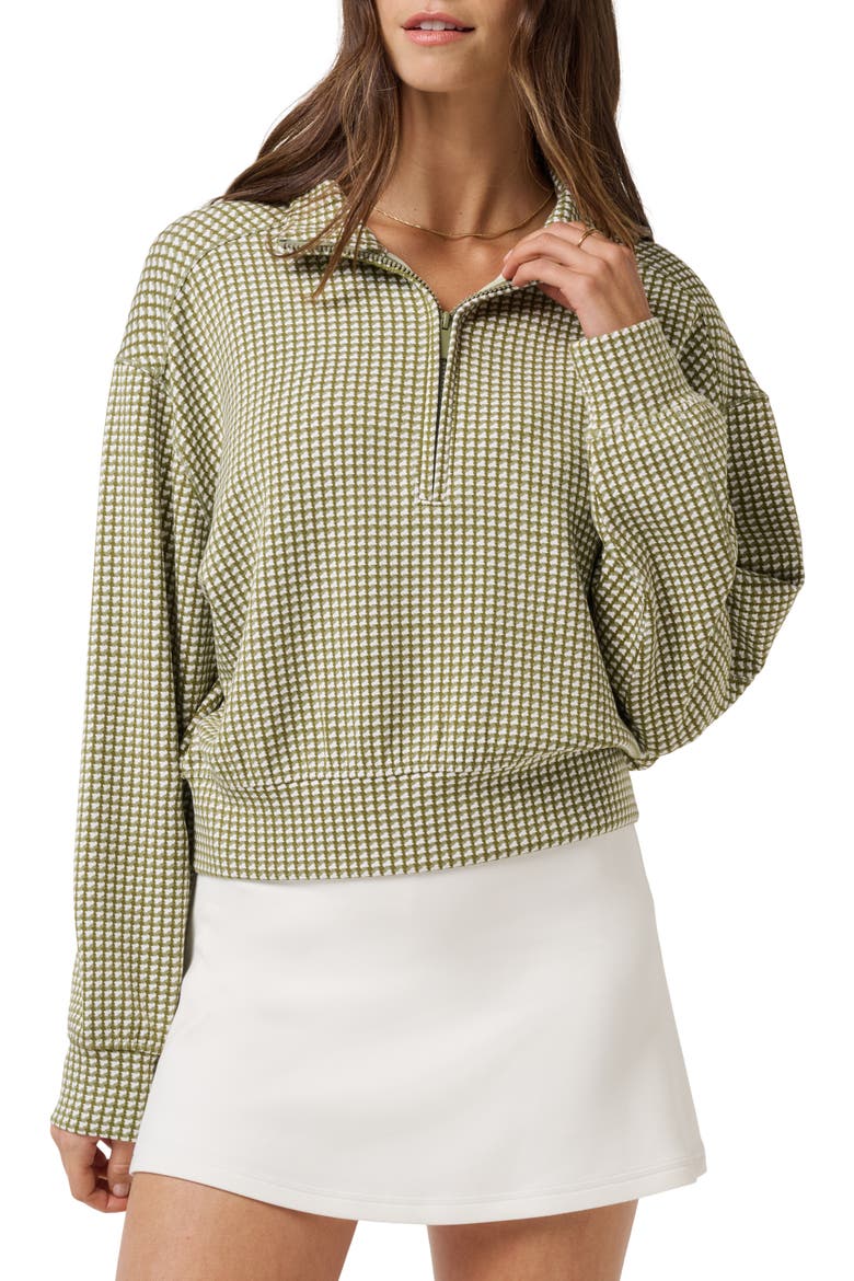 Skyloft Printed Quarter Zip Sweatshirt, Main, color, OIL GREEN MULTI