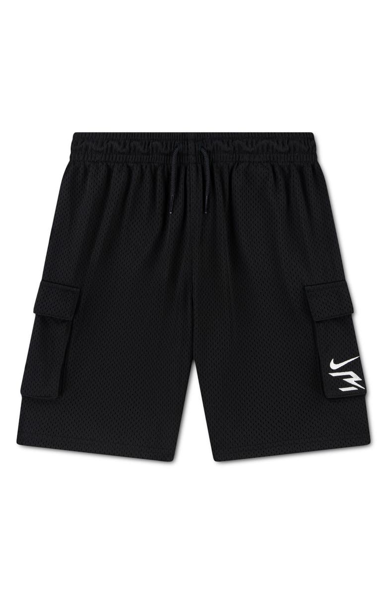 3 Brand Kids' Mesh Cargo Shorts, Main, color, Black