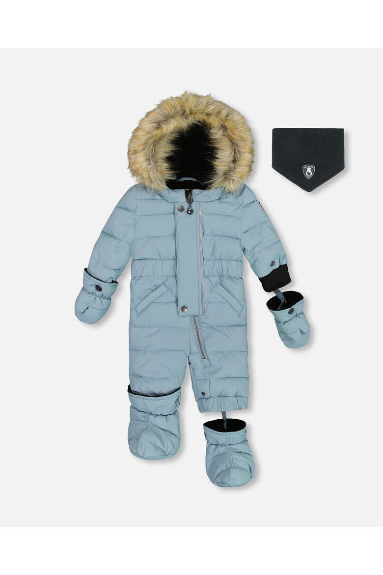 Baby Boy's One Piece Baby Snowsuit Ash Blue, Main, color, Citadel