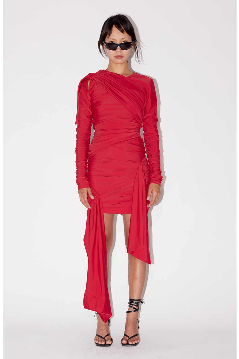 Rilo Sporty Jersey Dress, Main, color, Red