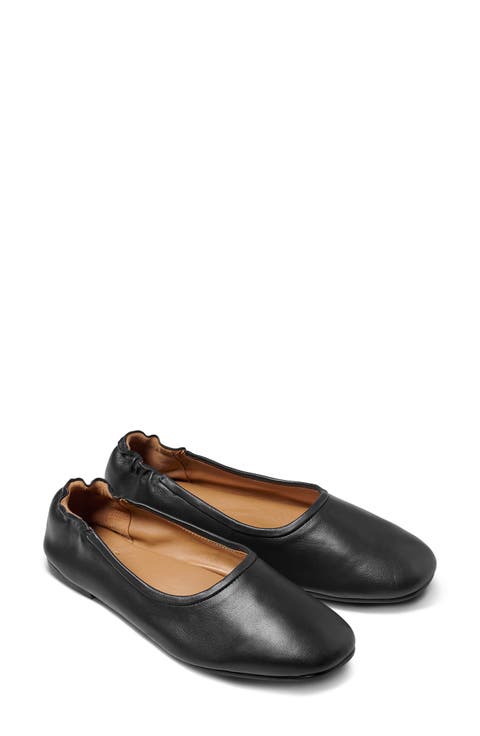 Swan Leather Ballet Flat