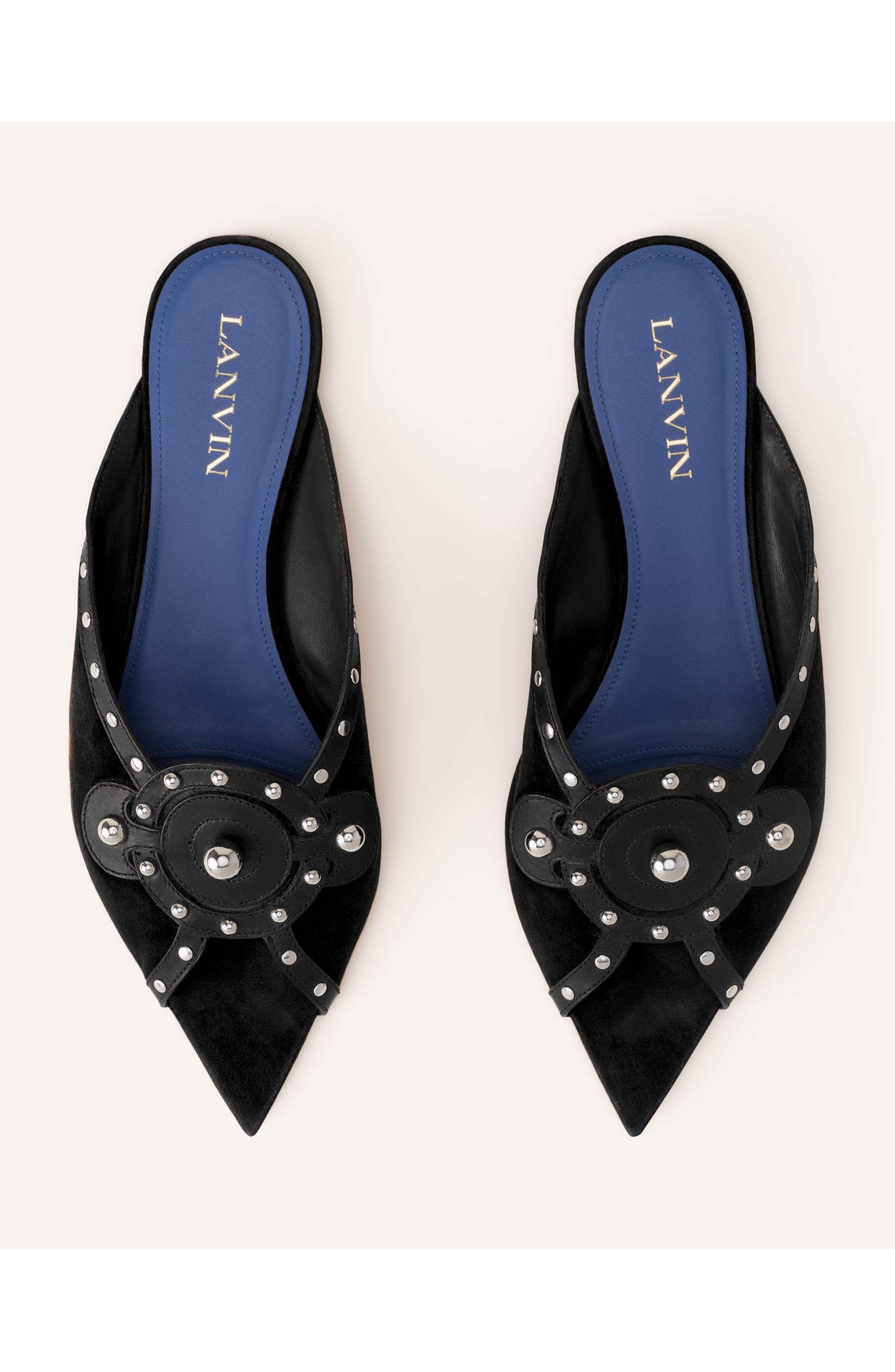 Lanvin Eclipse Arch Flat Mule, Alternate, color, Black