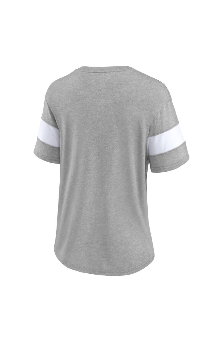 FANATICS Women's Fanatics Branded Heather Gray Kansas City Chiefs Super Bowl LVIII Cheer Section Tri-Blend V-Neck Fashion T-Shirt, Alternate, color,