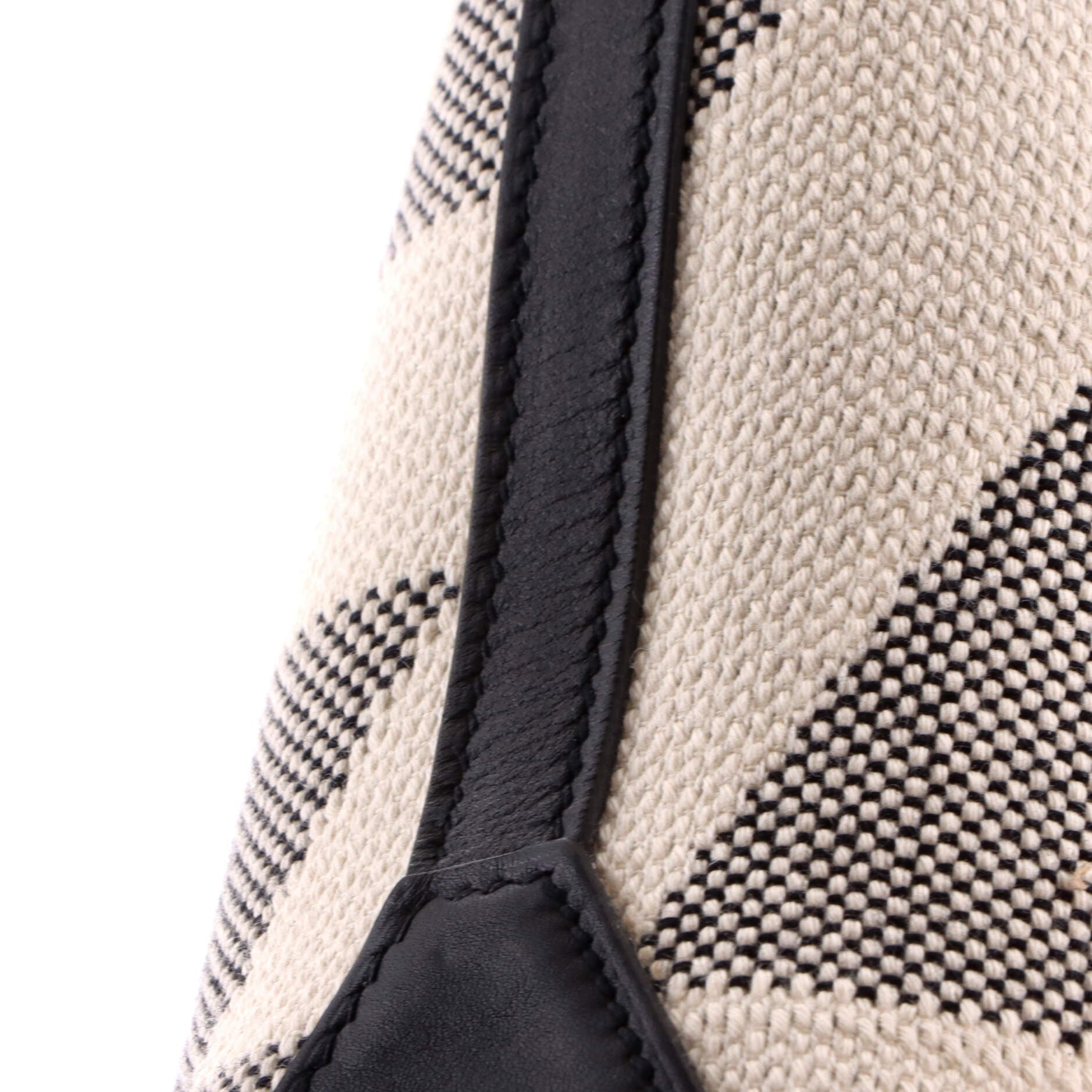 Pre-Owned Hermes Cabas H en Biais Tote Canvas with Leather 27, Alternate, color, Noir