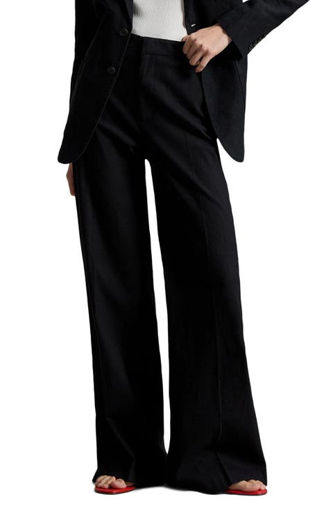 Beaton Stretch Cotton Wide Leg Pants