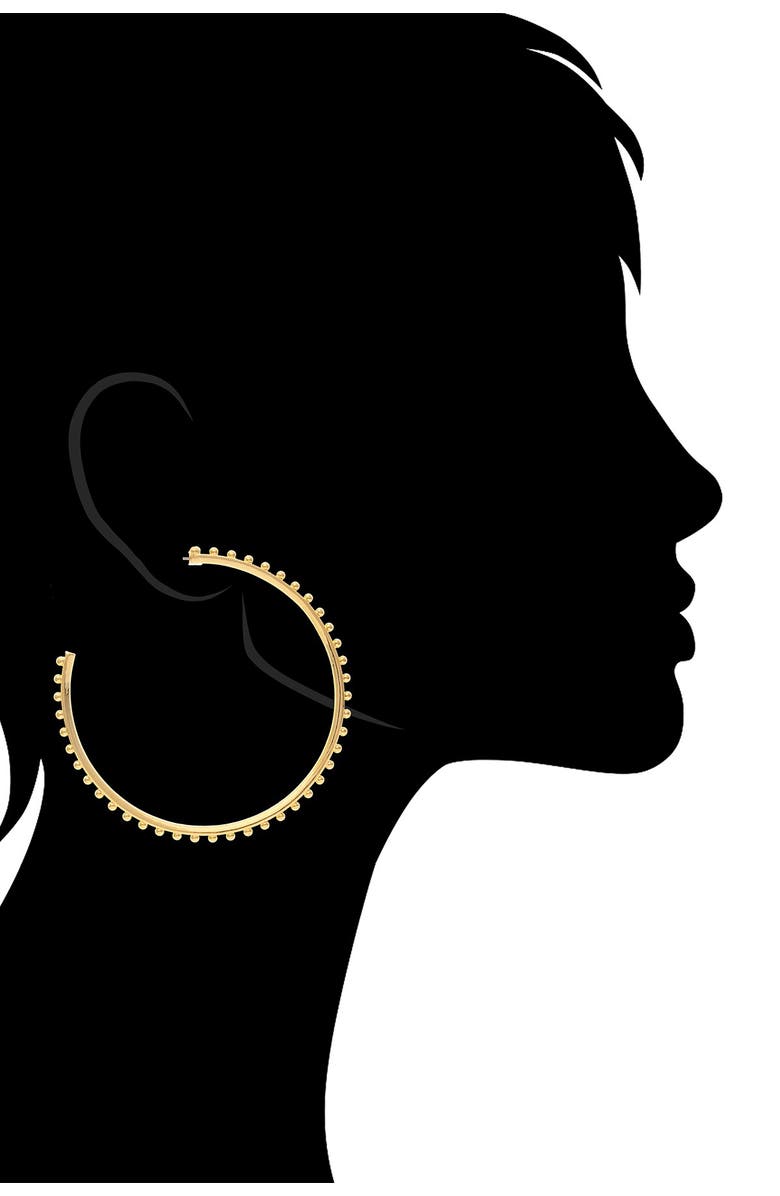 RIVKA FRIEDMAN 18K Gold Clad Beaded 3/4 Hoop Earrings, Alternate, color,