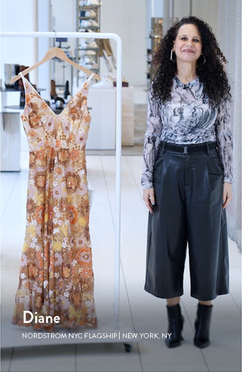 Sierra Floral Sequin Midi Cocktail Dress, sales video thumbnail