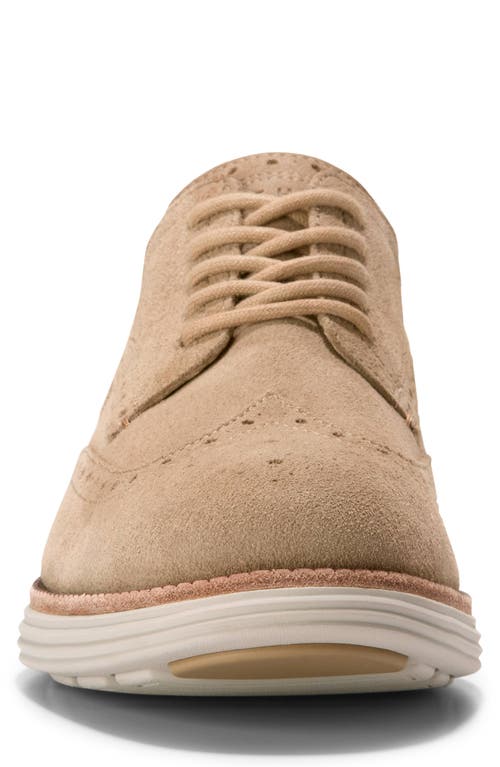 Cole Haan Men's Øriginal Grand Remastered Wingtip Oxford Shoes - Beige Size 13 In Birch Beige Suede/dark Natural