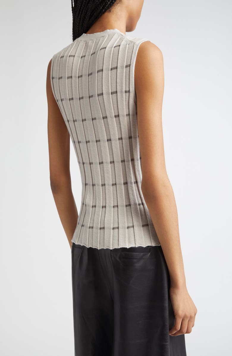 Lafayette 148 New York Plaited Stripe Cashmere Rib Shell, Alternate, color, Pearl Multi