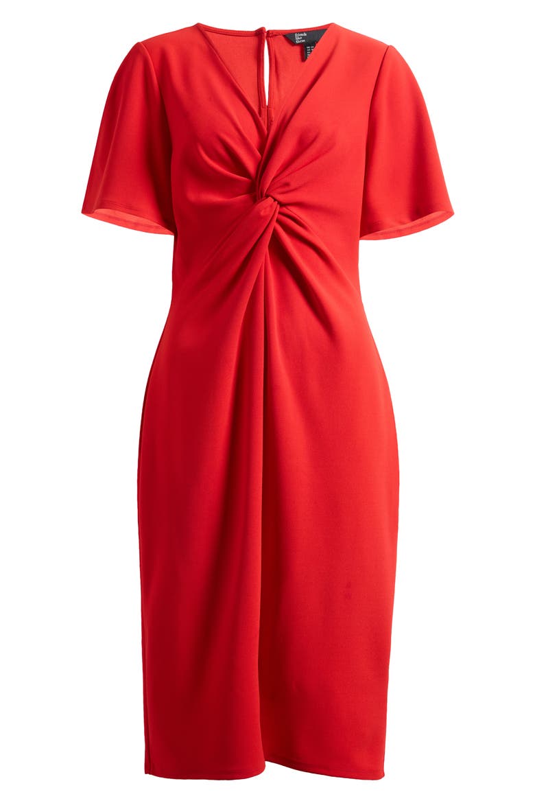 Twist Front Midi Dress, Alternate, color, RED