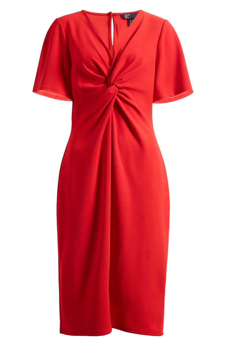 Friends Like These Twist Front Midi Dress, Alternate, color, Red