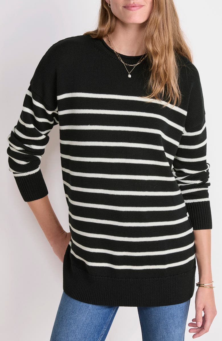 vineyard vines Crewneck Cotton Sweater, Main, color, Jamie Stripe Black