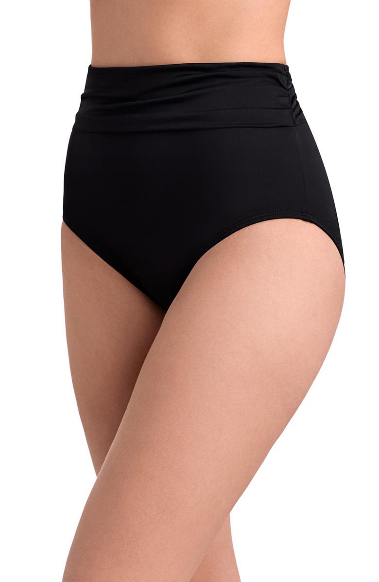 ShapeSolver Astrid High Waist Swim Brief, Alternate, color, Black