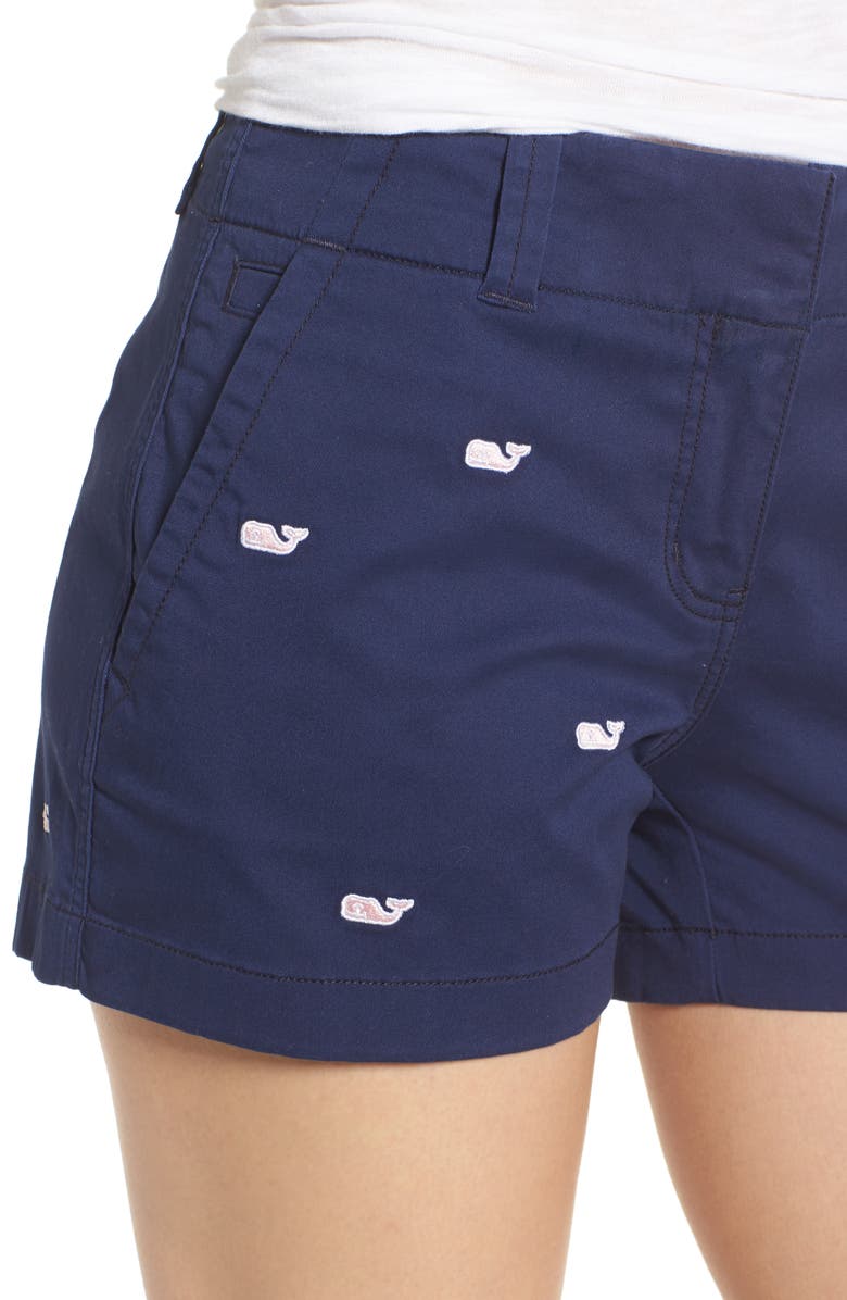 vineyard vines Whale Embroidered Chino Shorts, Alternate, color,