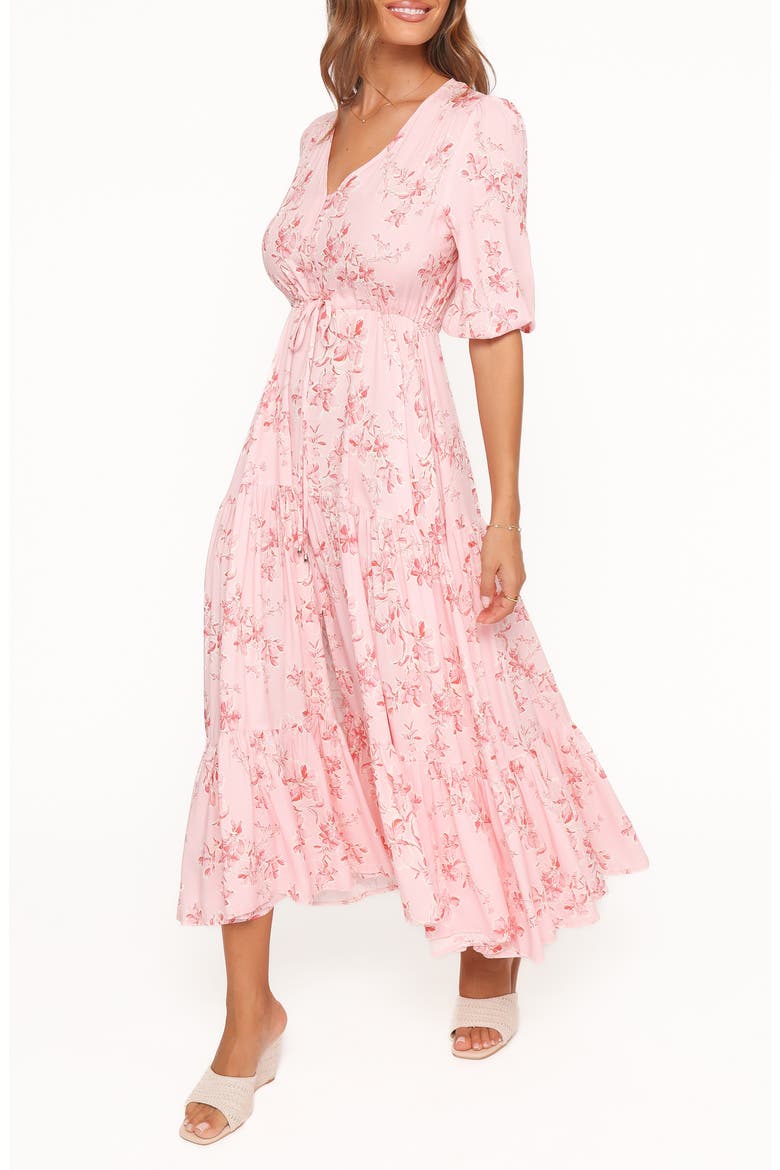 Kelda Floral Midi Dress, Alternate, color, ROSE PINK FLORAL
