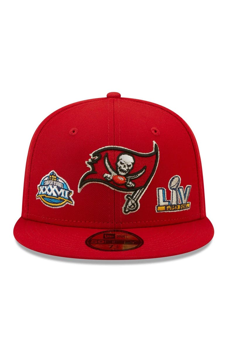 New Era Men's New Era Scarlet Tampa Bay Buccaneers Historic Champs 59FIFTY Fitted Hat, Alternate, color,