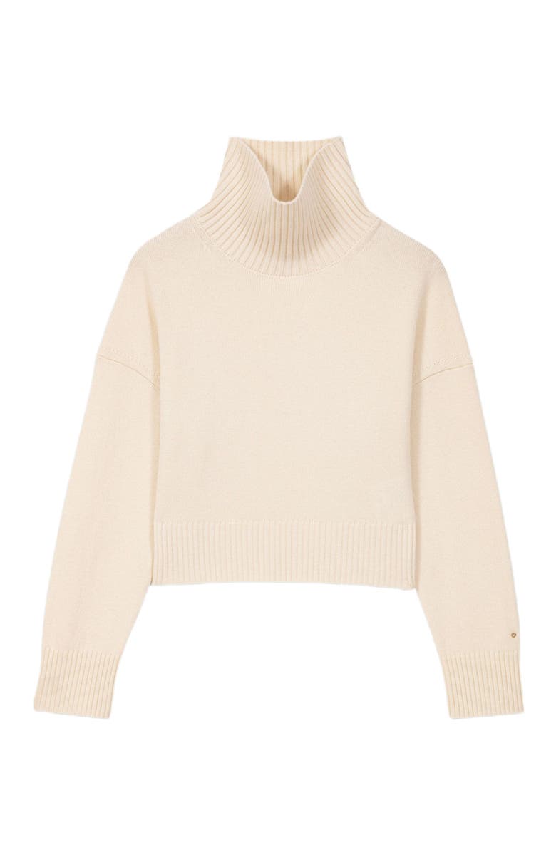 maje High-neck cashmere sweater, Alternate, color, Ecru