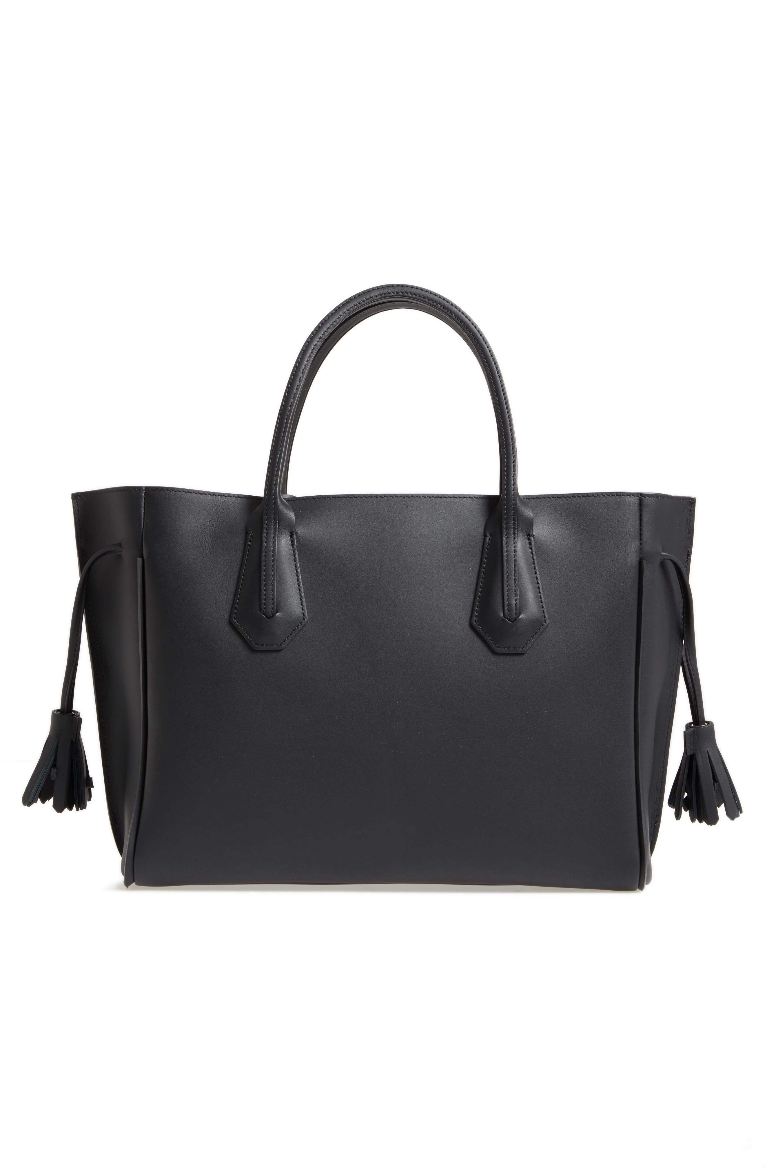 Longchamp Penelope Arty Medium Leather & Suede Tote, Alternate, color, Red