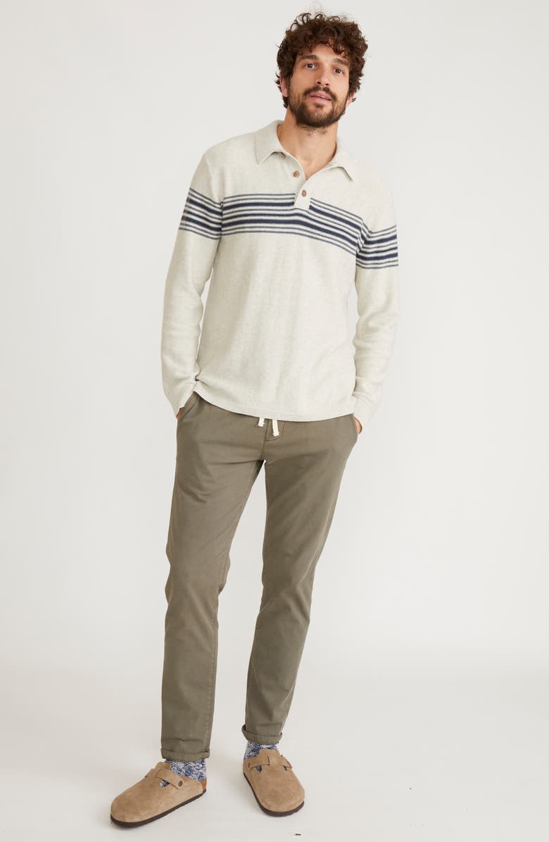 Marine Layer Chest Stripe Long Sleeve Polo, Alternate, color, 