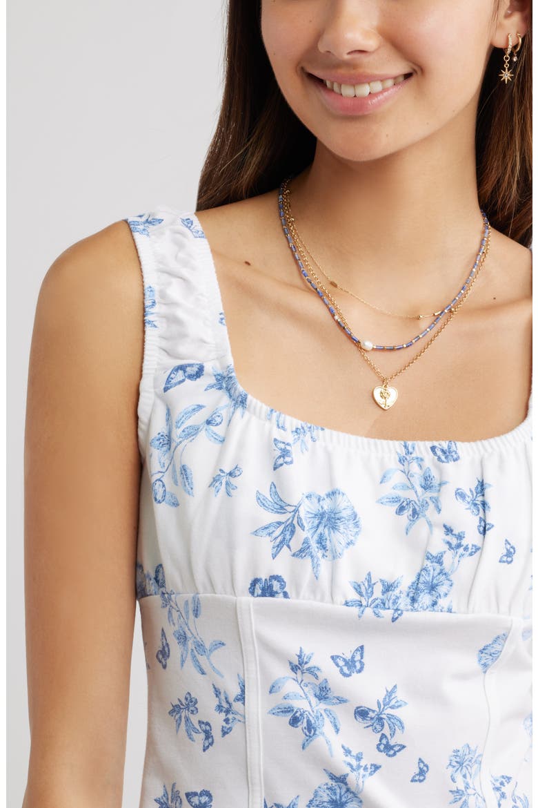 Ruched Tank Top, Alternate, color, WHITE BLUE TALIA FLORAL