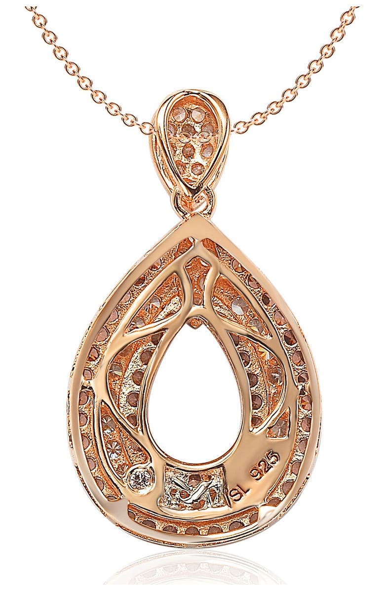 SUZY LEVIAN Pave CZ Teardrop Shape Pendant Necklace, Alternate, color, Brown