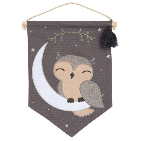 Owl Canvas Banner Nursery Wall Art / Wall Hanging