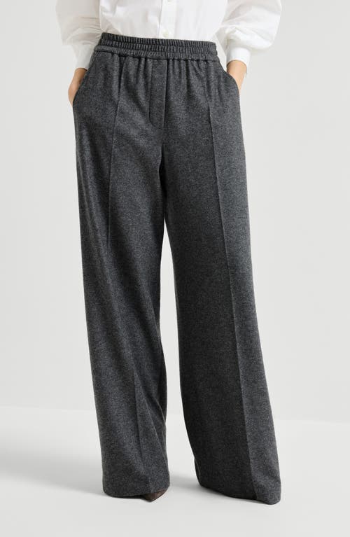 Brunello Cucinelli Cashmere Jersey Trousers In Blue