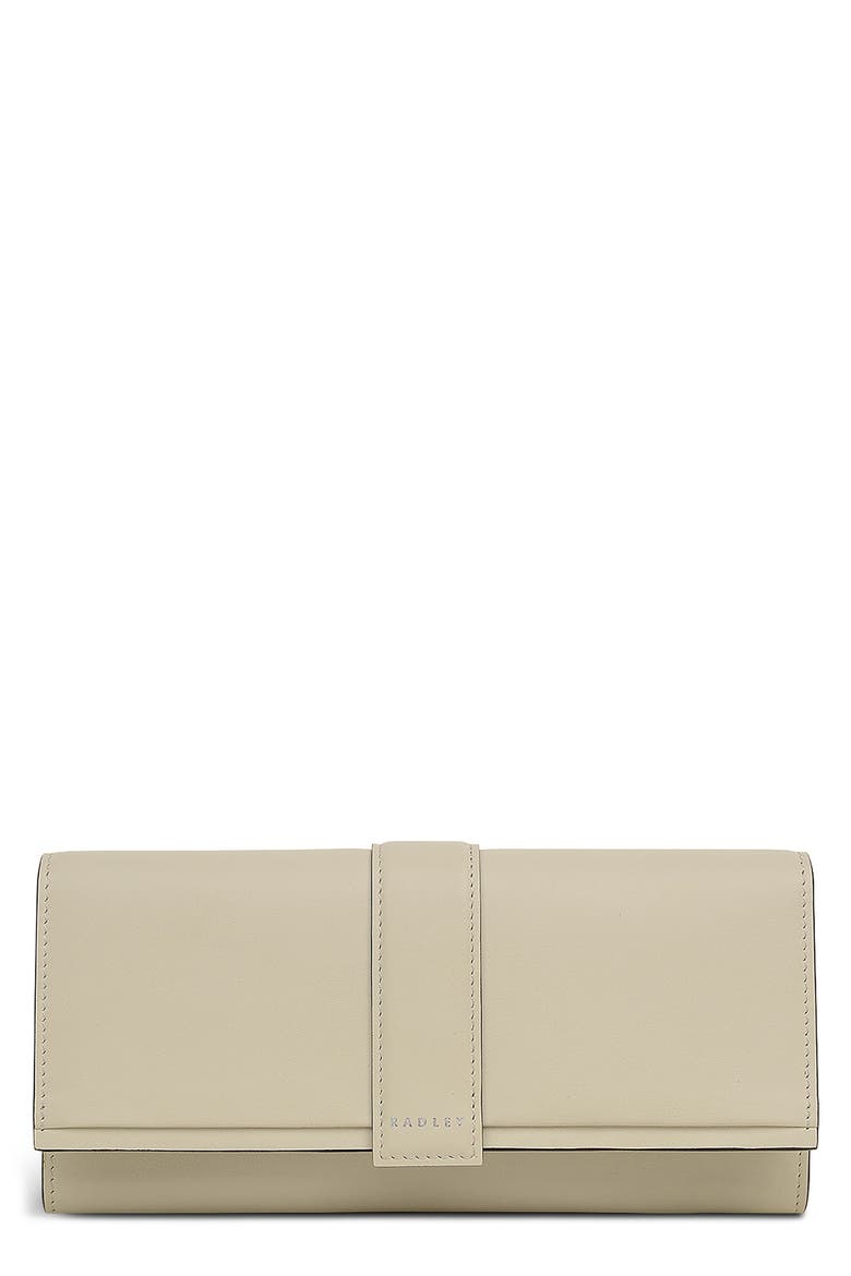 Sloane Large Leather Flapover Wallet, Main, color, SNOW