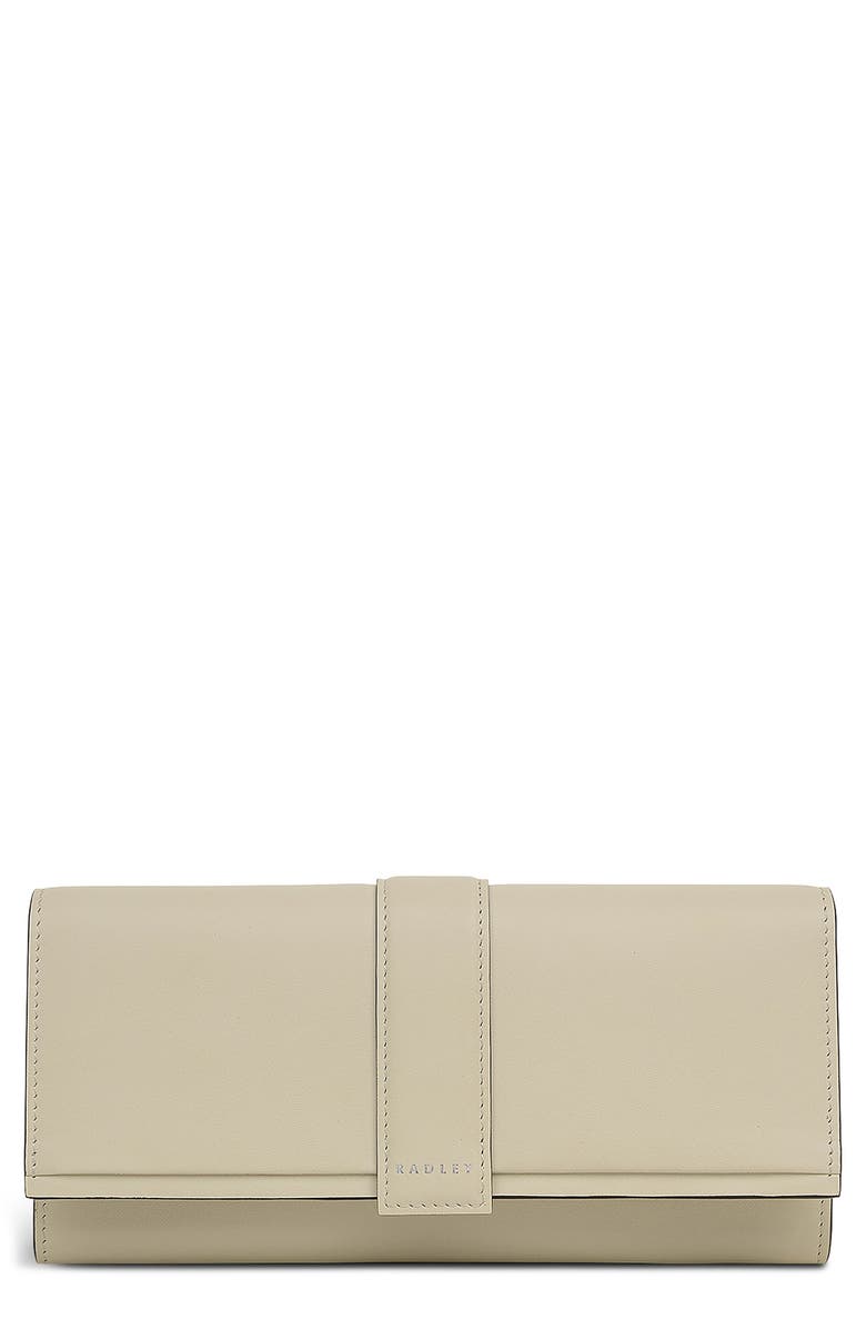 Radley Sloane Large Leather Flapover Wallet, Main, color, Snow