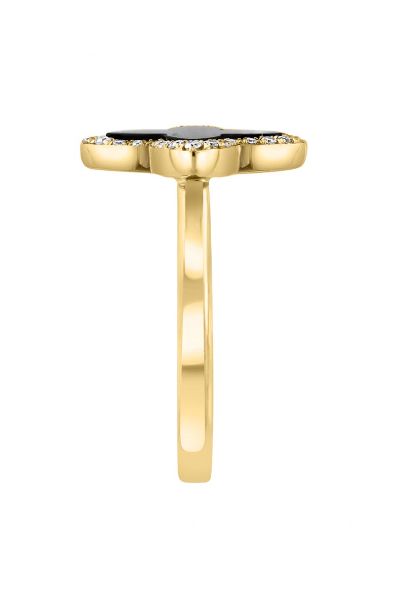 EFFY Onyx & Diamond Clover Ring - 0.11ct., Alternate, color,